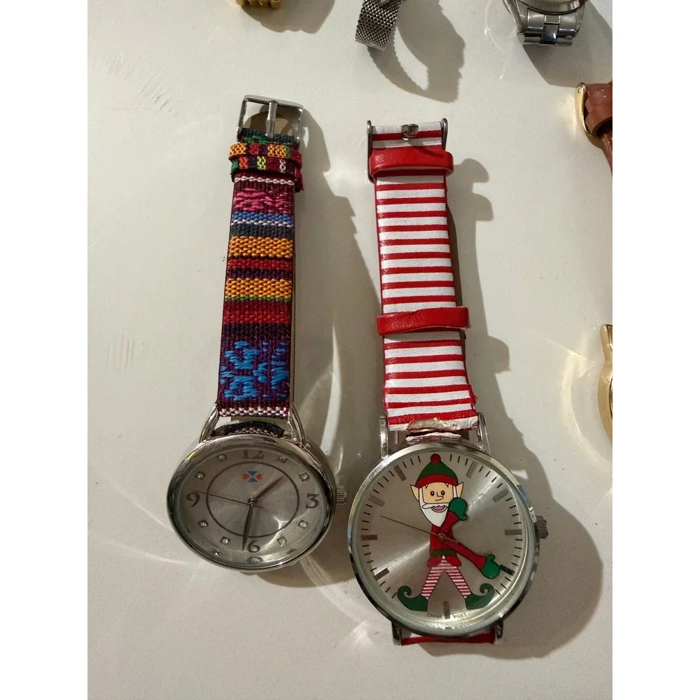 Vintage Novelty Watch Lot 7pc Geneva Tweety Bird‎ Cat Elf  *not working